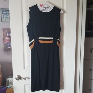 Black wool dress  mid length